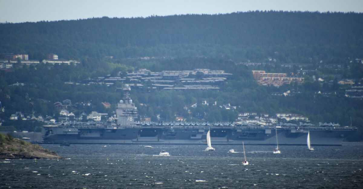 General views of USS Gerald R Ford CVN-78 on it s first mission to Oslo