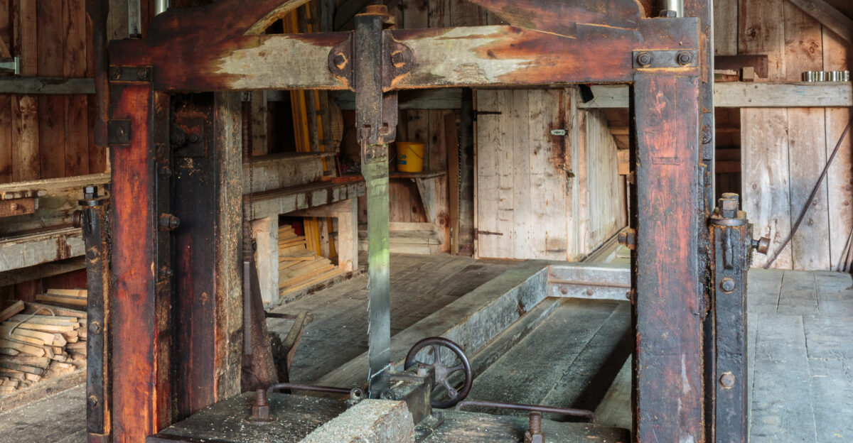 Water-powered Sawmill Sagi Tschiertschen Built c 1920 sawing machine Detail