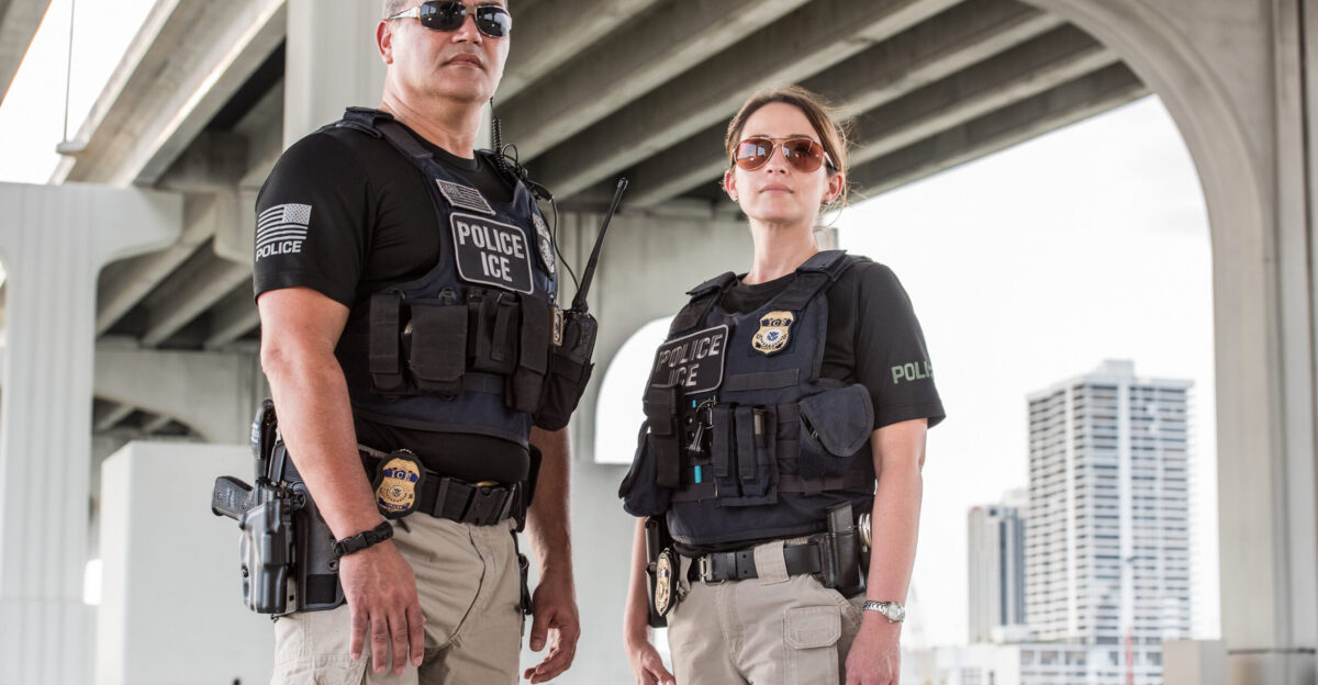 ICE ERO officers pose for a photo in Miami Florida