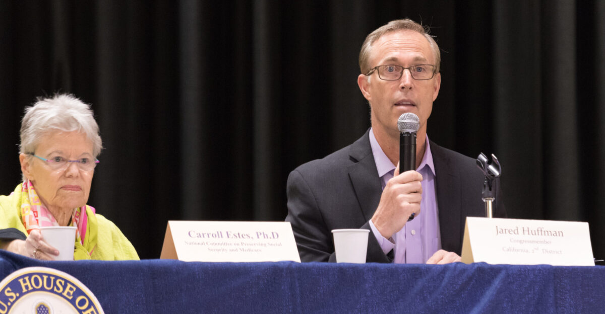 U S Representative Jared Huffman during a townhall meeting at the Petaluma Veterans Memorial Hall in March 2017