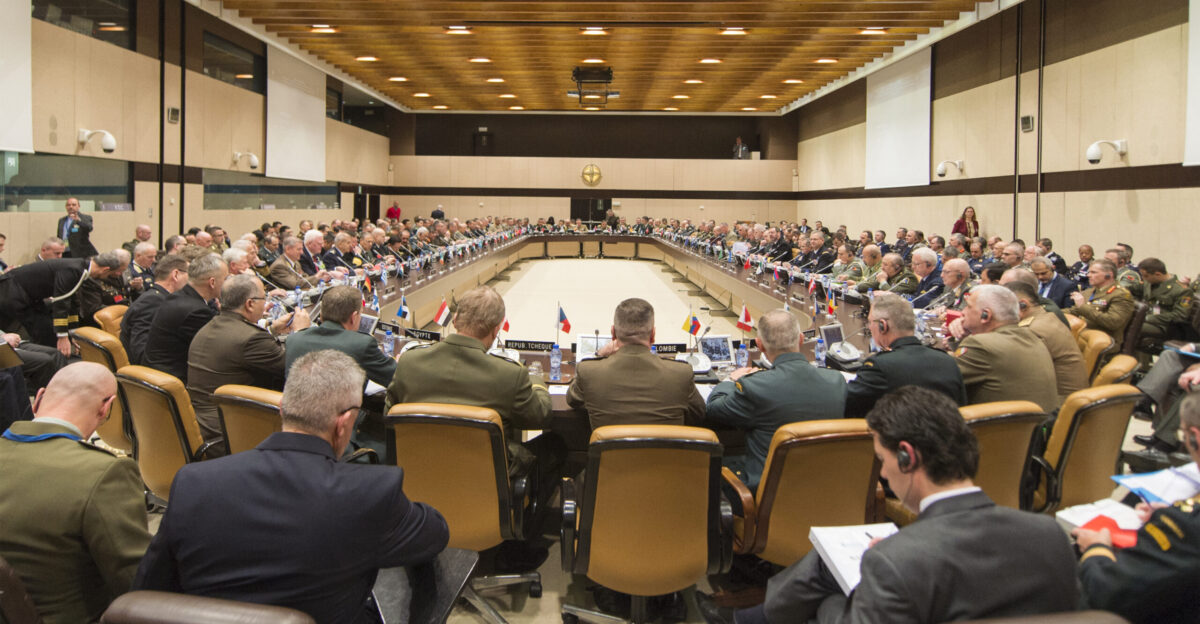 Military Chiefs of Defense from the North Atlantic Treaty Organization Alliance Major Non-NATO Allies NATO Euro-Atlantic Partnership Council NATO s Mediterranean Dialogue Istanbul Cooperation Initiative and NATO Partners across the globe meet at NATO Headquarters in Brussels Jan 16th 2018 DOD photo by Navy Petty Officer 1st Class Dominique A Pineiro released