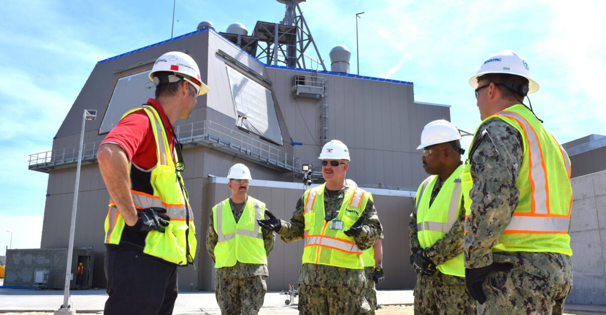 NAVAL SUPPORT FACILITY REDZIKOWO Poland June 25 2019 - U S Navy Capt Jack Knick commander of Naval Support Facility Deveselu in Romania visited the new Aegis Ashore Ballistic Missile Defense System AABMDS in Poland June 25 2019 Located in the northwestern part of Poland the base is being built just outside the town of Redzikowo and is a result of the 2009 initiative called the European Phased Adaptive Approach EPAA The EPAA calls for using Ballistic Missile Defense capabilities to defend Europe against threats originating from outside the Euro-Atlantic area The new base will expand a defensive capability that protects NATO European territories populations and forces and is expected to fully operations capable sometime in late 2020 Photo by U S Navy Lt Amy Forsythe Public Affairs Officer Naval Support Facility Redzikowo