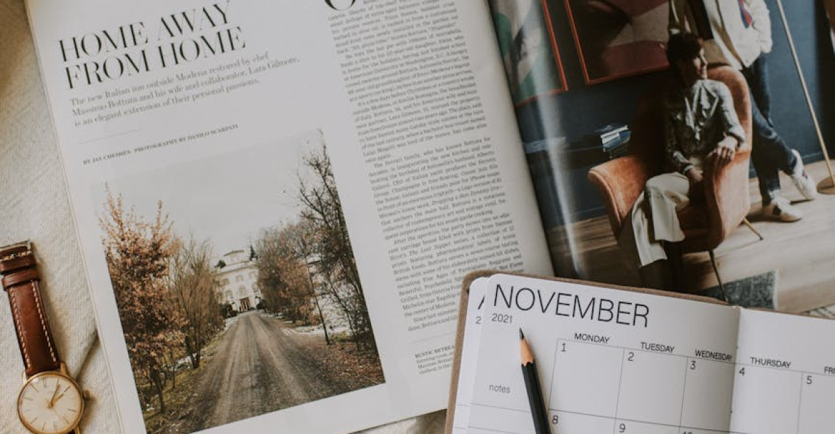 Cozy flat lay featuring a magazine pumpkin planner and wristwatch perfect for fall inspiration