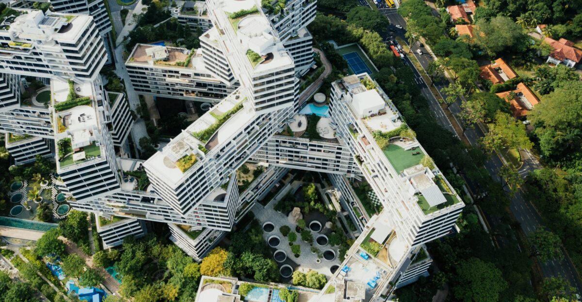 bird s-eye view photography of white concrete building