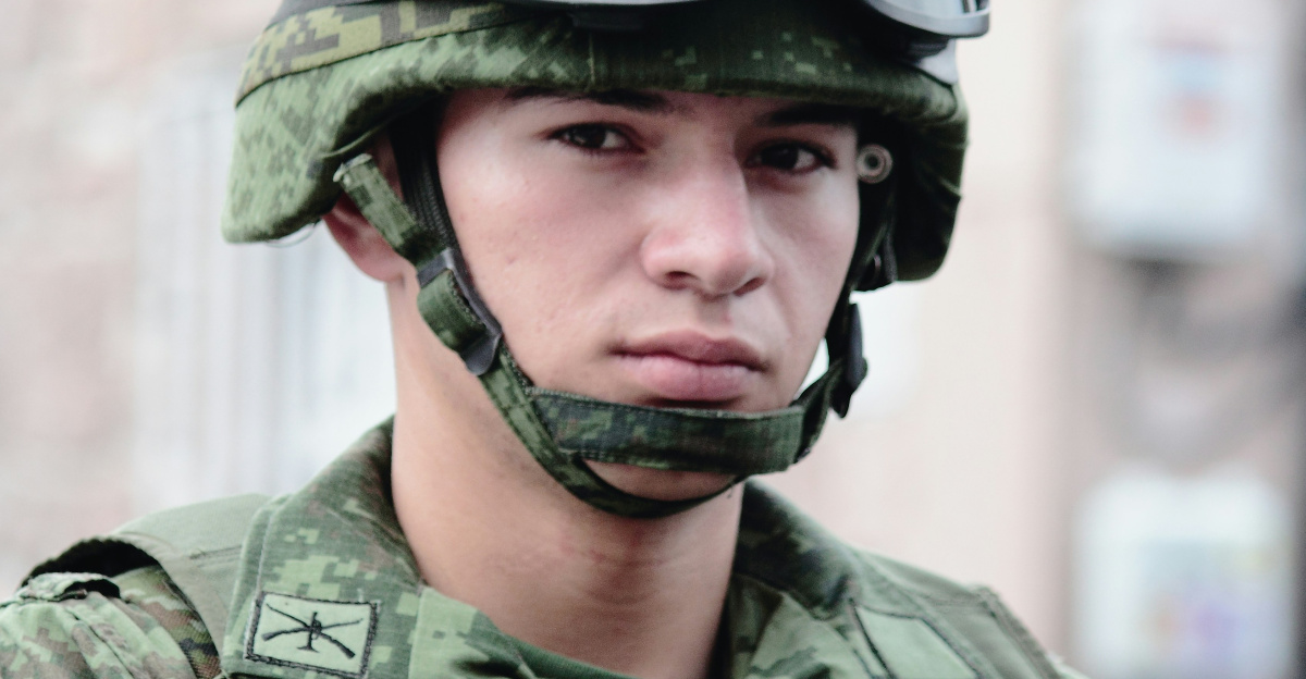 man with battle helmet and goggle