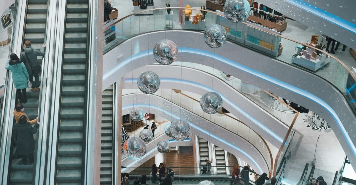 aerial photography of mall interior