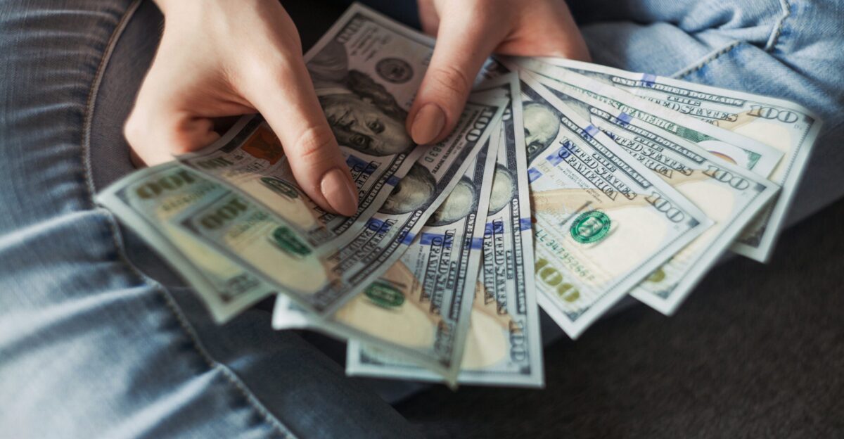 fan of 100 U S dollar banknotes