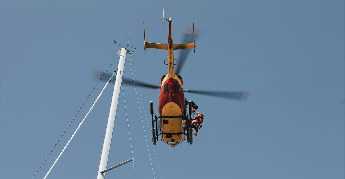 yellow and red helicopter