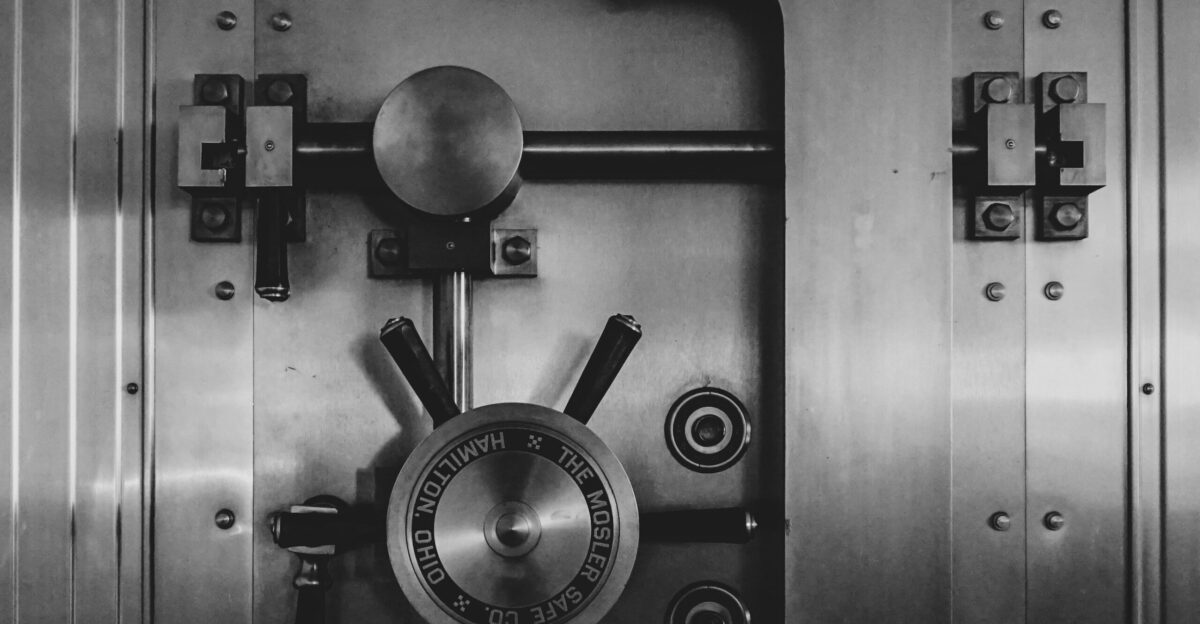 black and silver door knob