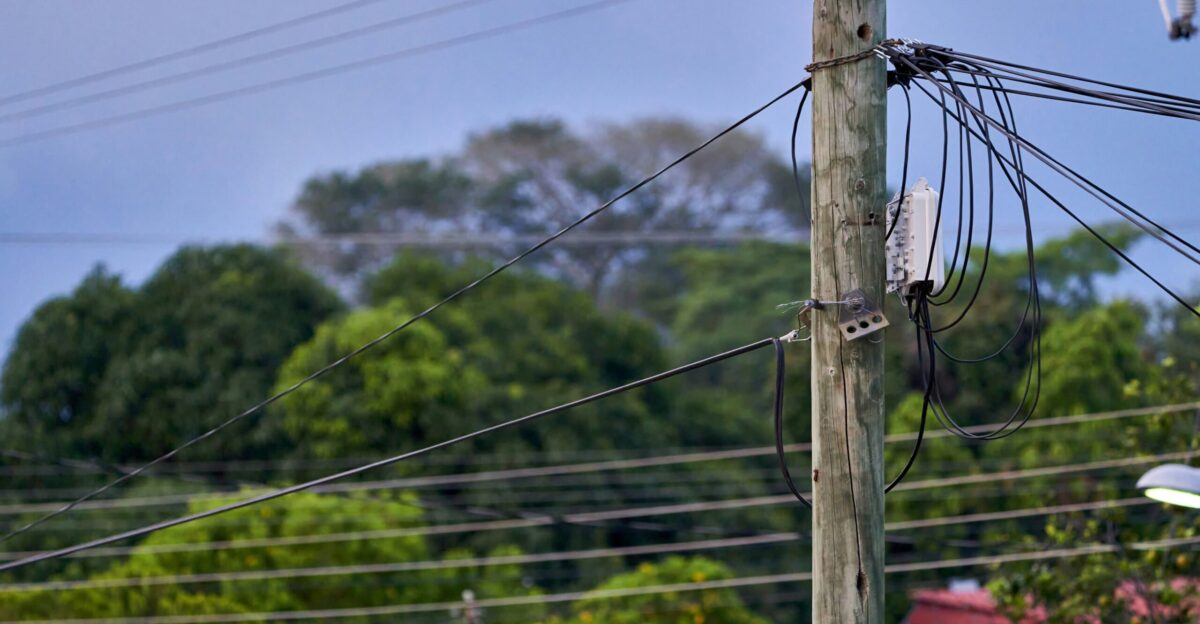 brown wooden post with wire during daytime