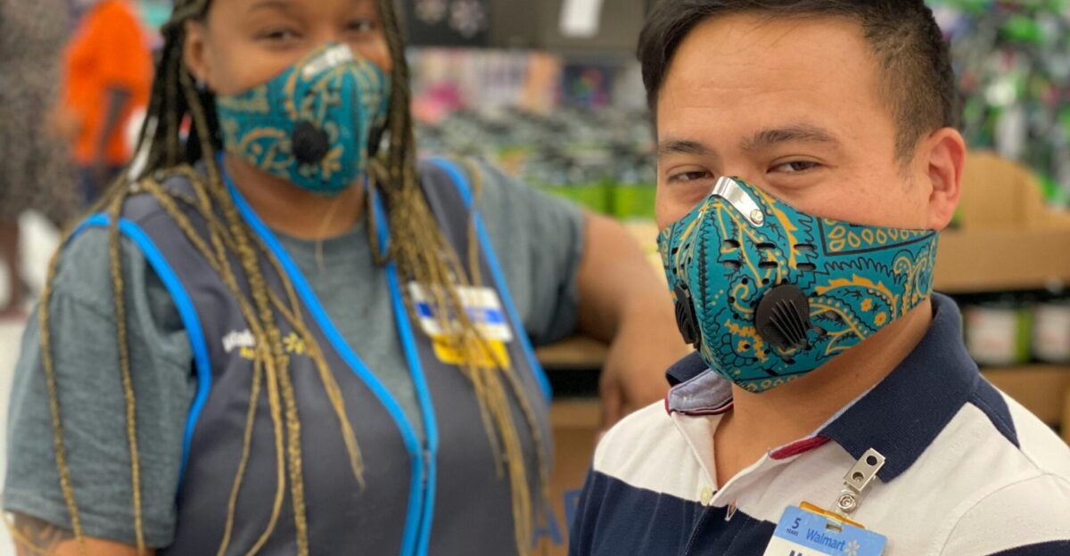 man in white shirt wearing mask