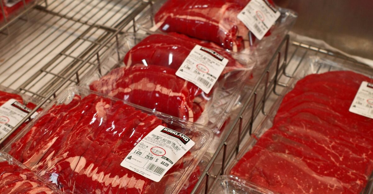 red meat in clear plastic pack