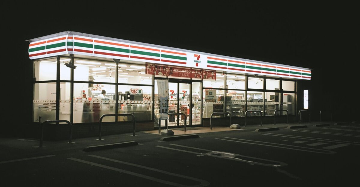 white and red concrete building during nighttime