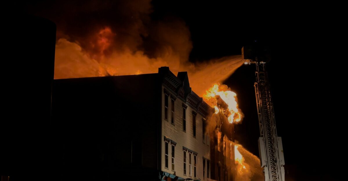 white concrete building during night time