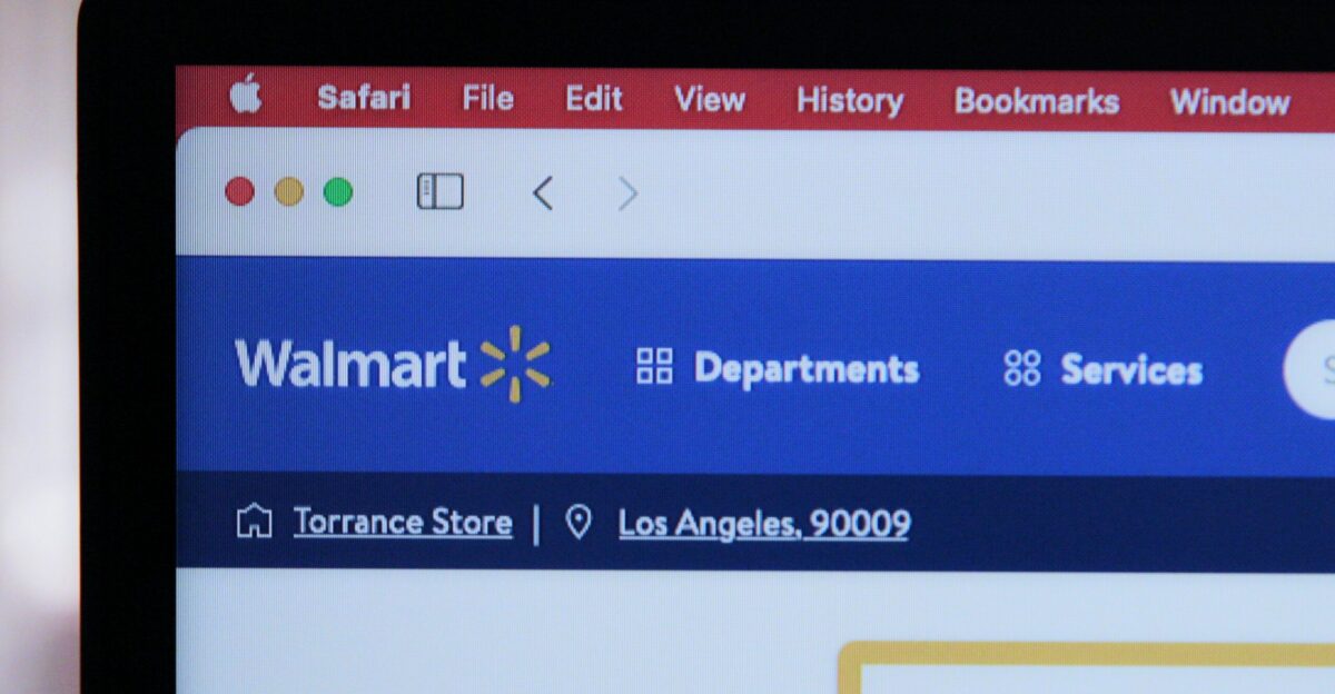 a computer screen with the walmart logo on it