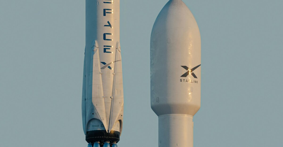 a spacex rocket is flying in the sky