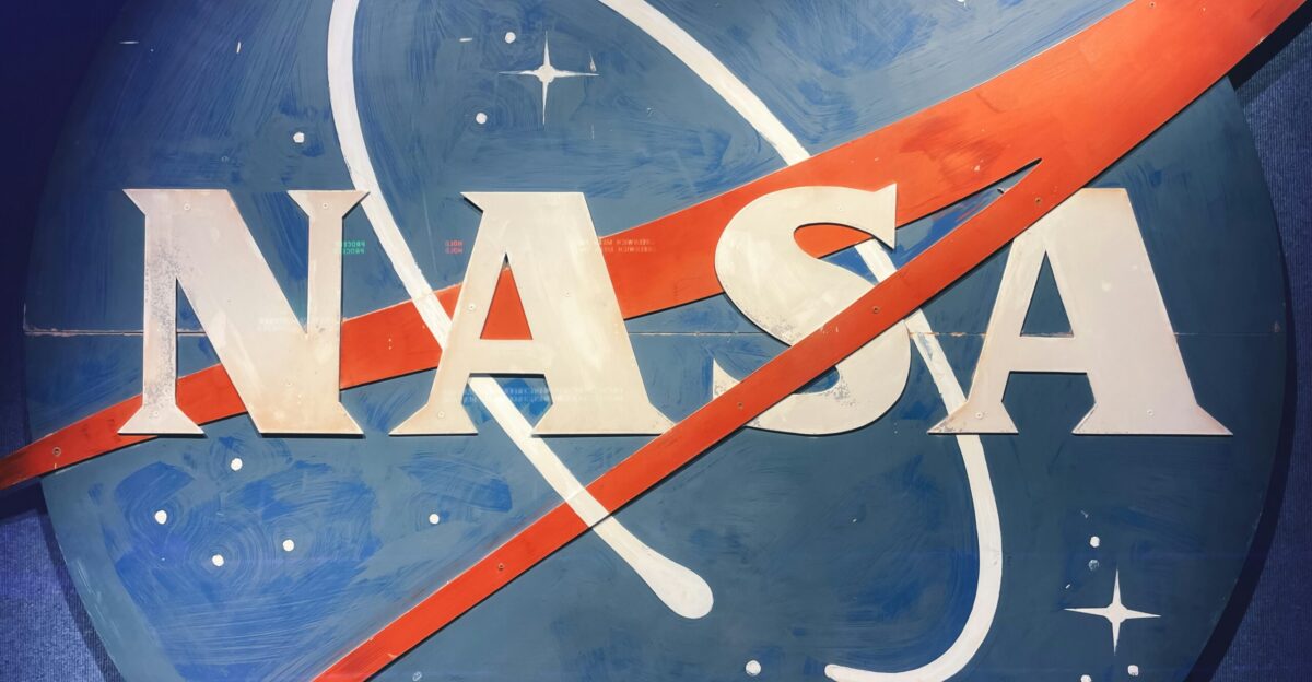 a nasa sign with the word nasa painted on it