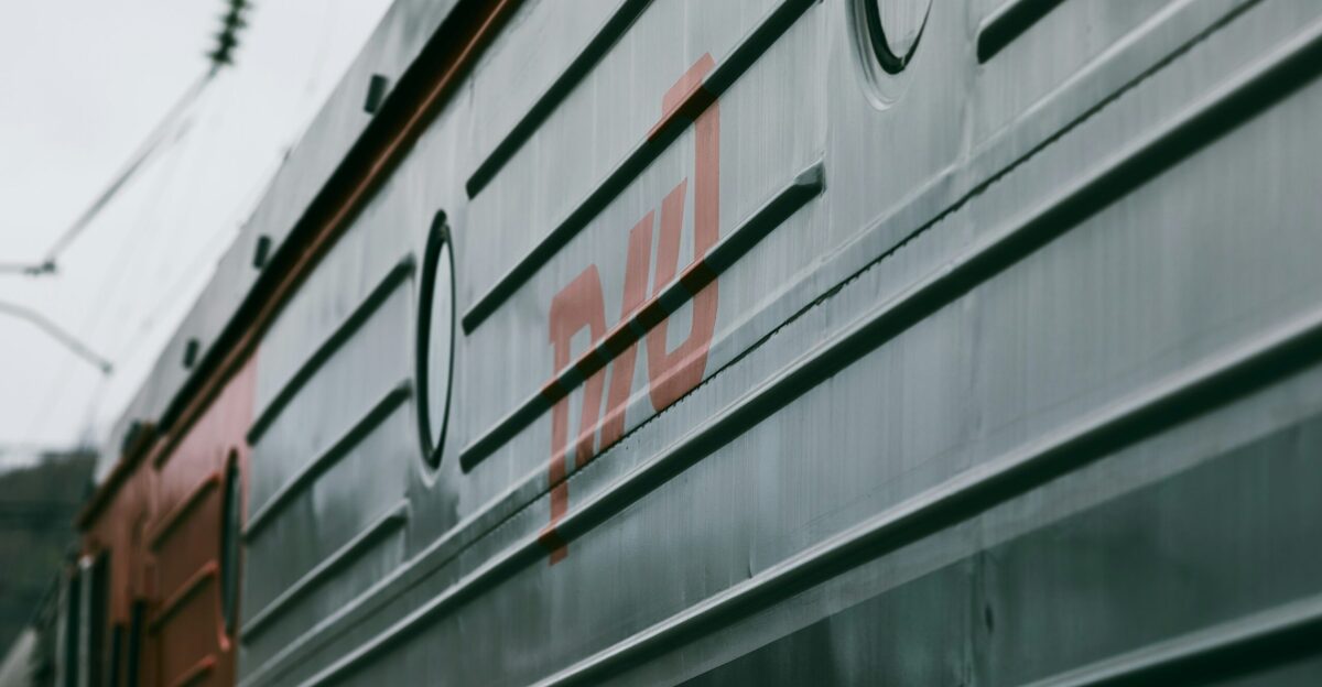 a large white building with black text