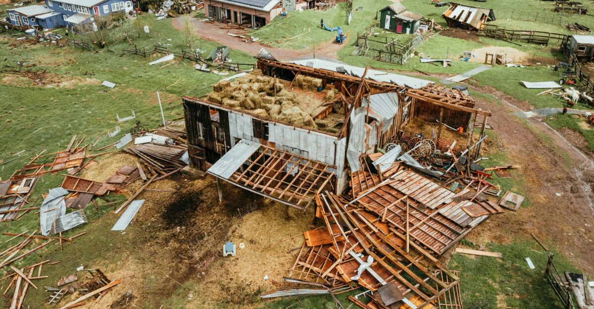 an aerial view of a house being built