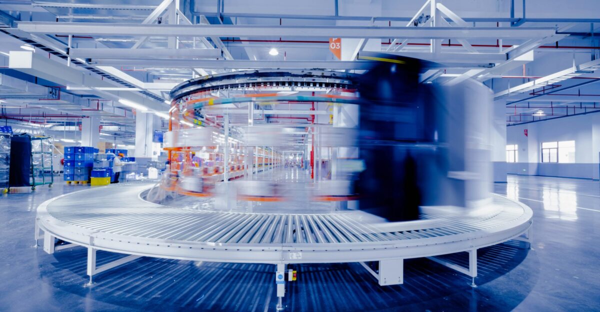 a large circular object in a large building