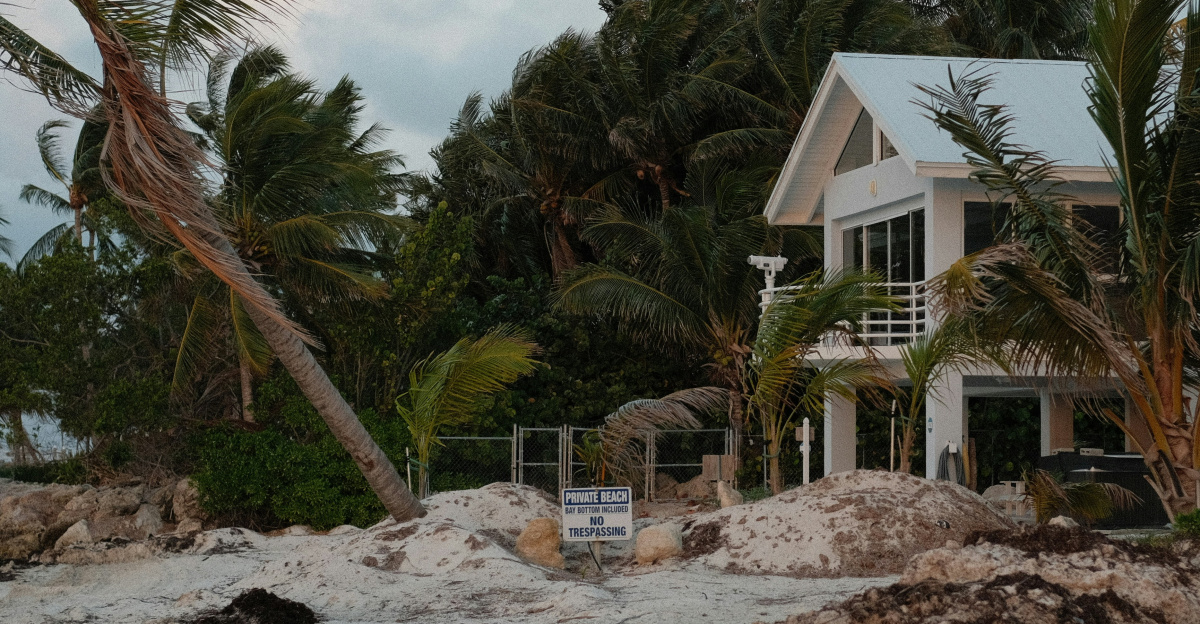 A beach house faces the storm.