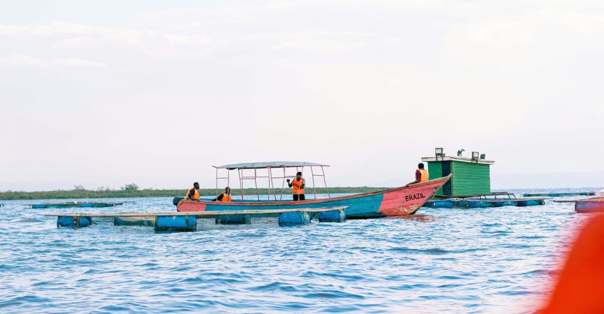 People are in a boat on a body of water
