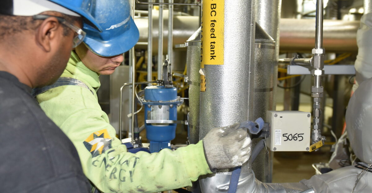In the Biotreatment Area of the Pueblo Chemical Agent-Destruction Pilot Plant workers wrap insulation around the pipes of the Brine Concentrator Feed Tanks Insulation is used to prevent liquid from freezing inside the pipes Visit our website for more information a href rel nofollow