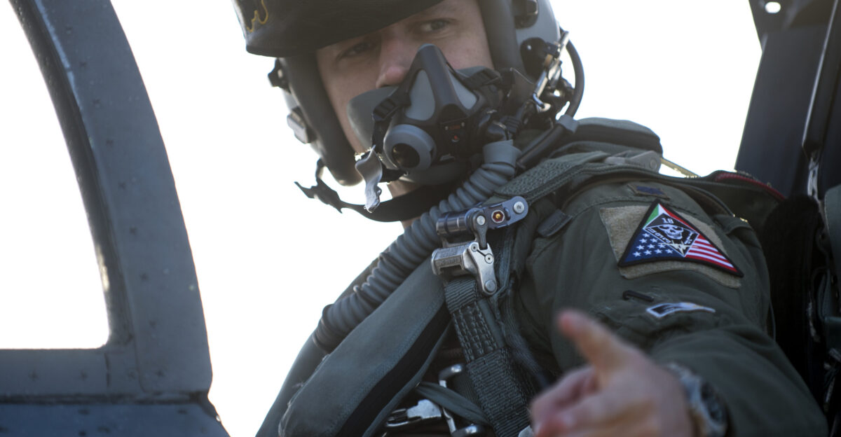 A pilot assigned to the 493rd Fighter Squadron prepares for a sortie during the NATO Tactical Leadership Programme 18-4 at Amendola Air Base Italy Nov 20 2018 The multilateral training course focuses on developing tactical air expertise and leadership skills This event marks the first time the course has been held in Italy from its normal host location at Albacete Air Base Spain U S Air Force photo Senior Airman Malcolm Mayfield