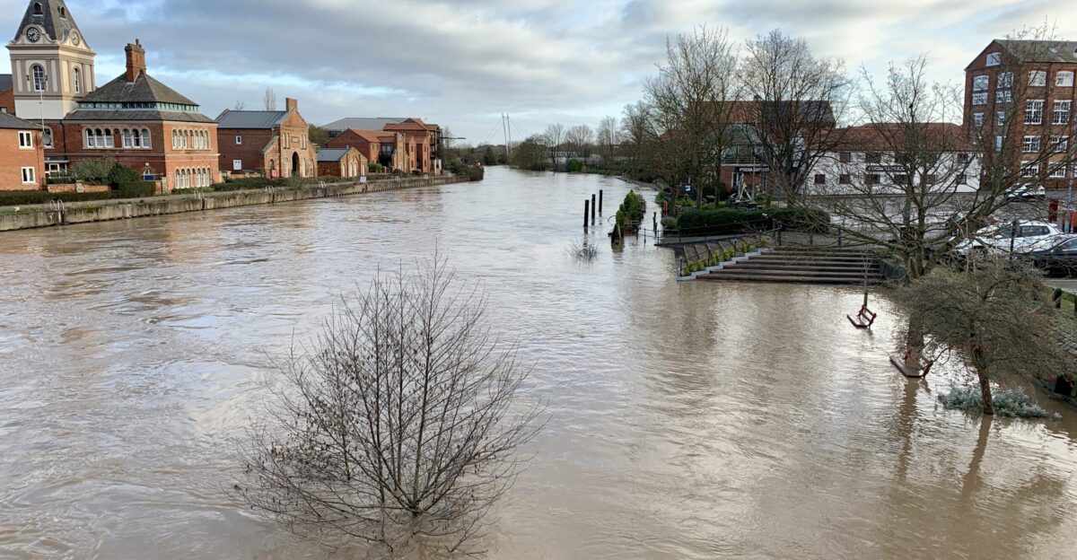 River Trent in flood in Newark