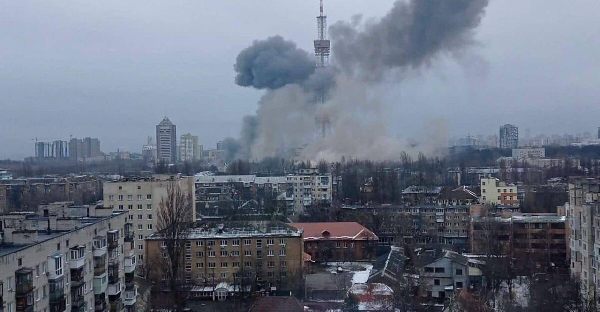 Russian bombardment of Kyiv TV Tower