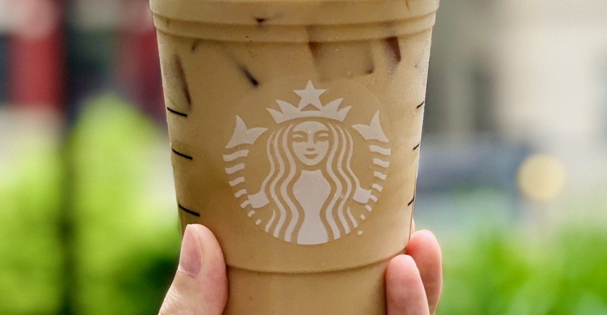 A grande iced pumpkin spice latte bought from a Starbucks store in New York City, New York, United States on August 26, 2021