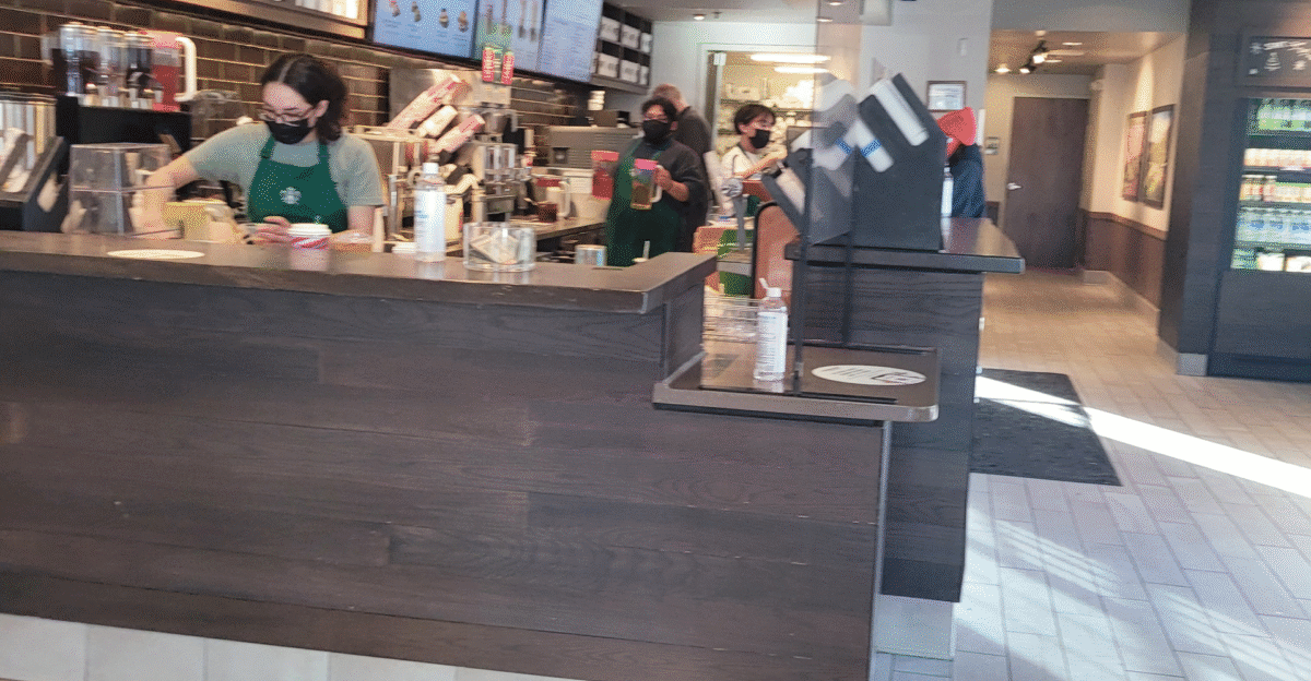 Typical interior of a Starbucks