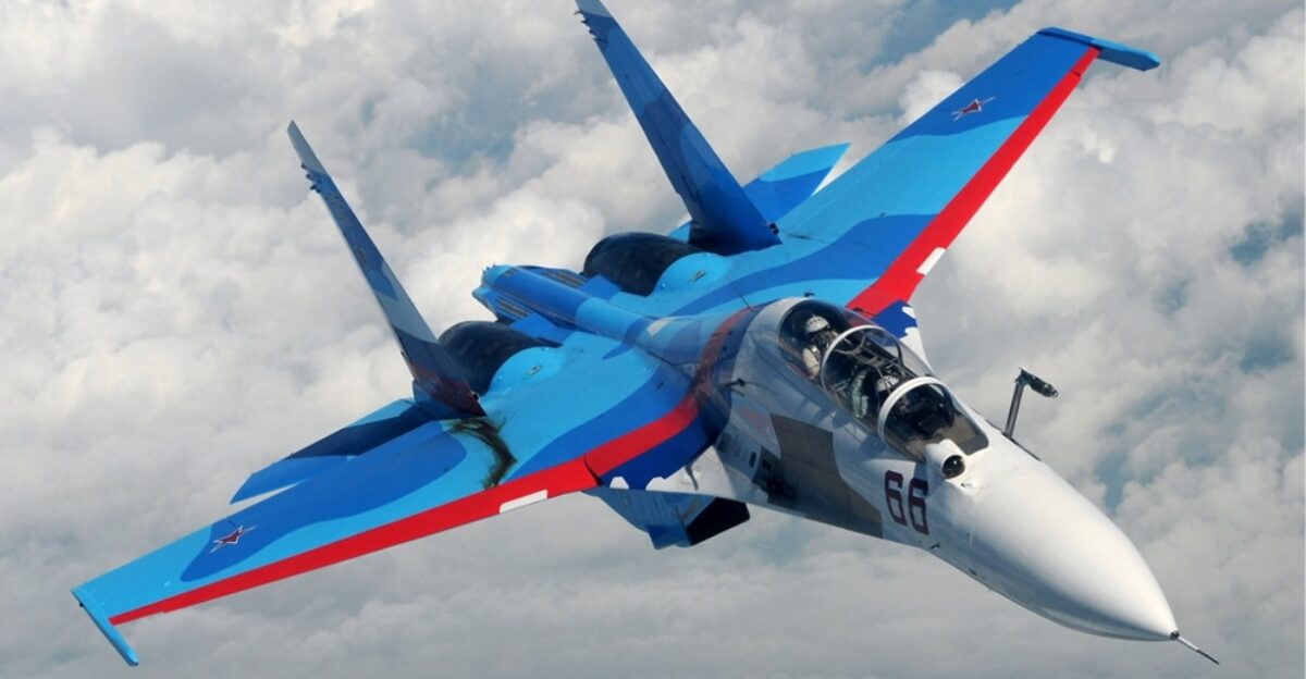 Sukhoi Su-30 of the Russian Air Force inflight over Russia in June 2010