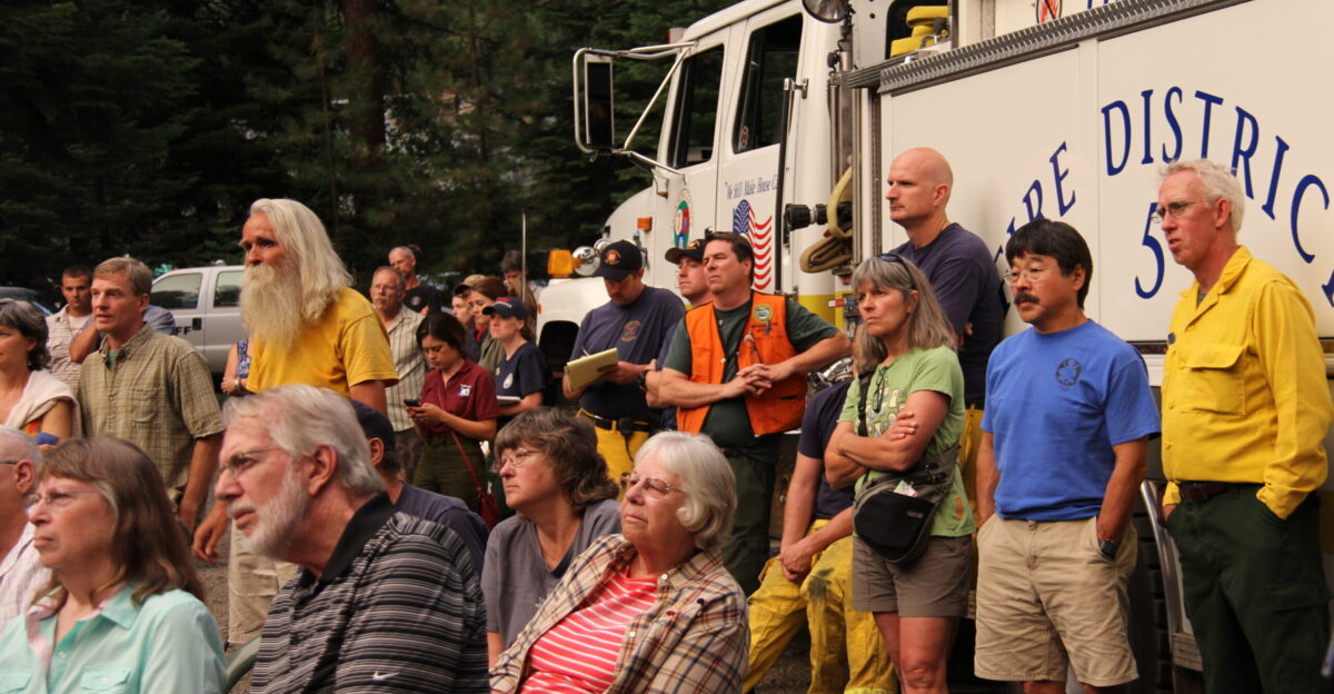 From fresh peaches at a community meeting to daily firefighter briefings everyone stays informed and safe