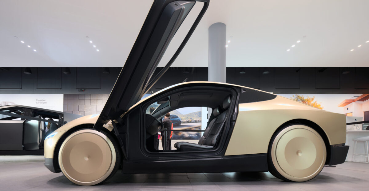 The Tesla Cybercab at Santana Row