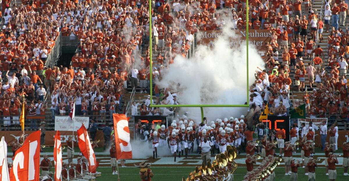 Texas Longhorns football team enters the field on opening day