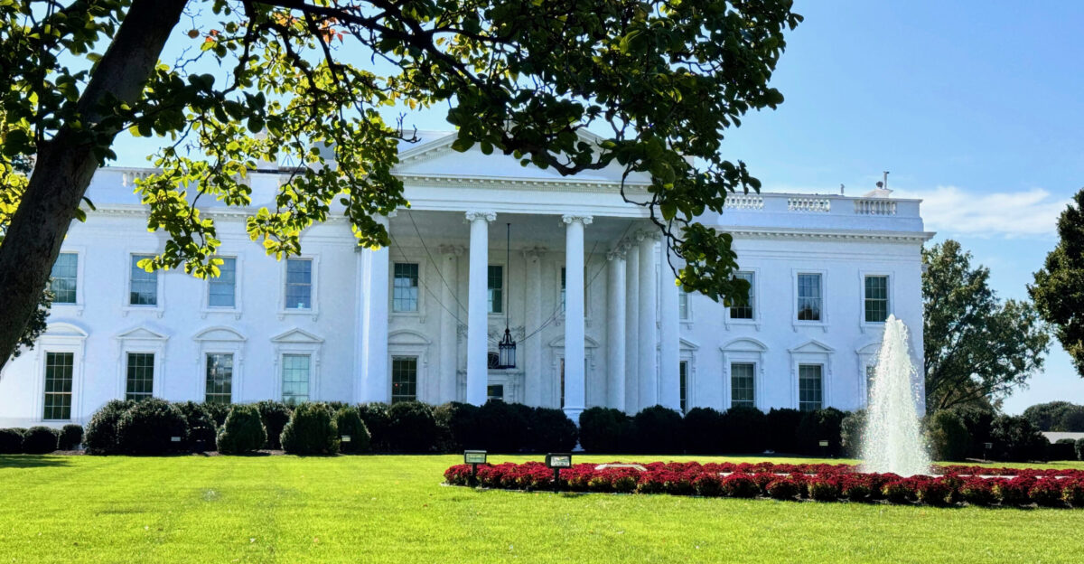 The White House North Lawn in Washington D C