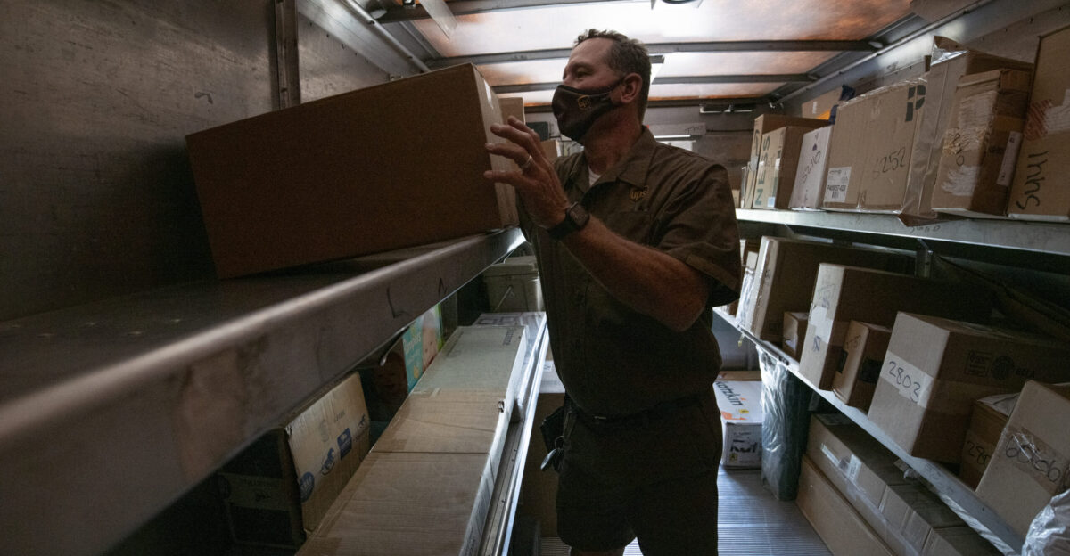 UPS Driver Wes Korczyncski delivers a food box from the U S Department of Agriculture USDA Food and Nutrition Service FNS Meals to You program that responded to the school closures due to COVID-19 here one of the partners PepsiCo implemented a logistics solution that utilizes package delivery company UPS to get multi-week supplemental food boxes to children in rural locations such as Natalia TX on August 24 2020 USDA first began the Meals to You program in 2019 as a three-year demonstration project designed to test a method to deliver nutritious food to children during the summer months in rural areas where the Summer Food Service Program SFSP is not available to difficult to access USDA entered into an agreement with Baylor University s Texas Hunger Initiative now called the Baylor Collaborative on Hunger and Poverty for the original demonstration In response to COVID-19 USDA and its partners were able to leverage the summer demonstration project to ensure rural children had access to food during pandemic-related school closures The Emergency Meals to You demonstration project continues our public-private partnership with the Baylor Collaborative on Hunger and Poverty and McLane Global that began in Summer 2019 and additionally includes Pepsi Co and Chartwells USDA was able to fund this expansion utilizing funding provided by the CARES Act Overall we allocated 185 million for the program from the 8 8 billion that the CARES Act provided for Child Nutrition Meals to You boxes are delivered directly to children s homes via the U S Postal Service or another delivery service Each box contains 20 nutritious shelf-stable meals including ten breakfasts and ten lunches suppers In participating states families with students who attend an eligible school or are eligible for free or reduced-price meals may opt-in to receive one box per child every two weeks The original goal was to serve 1 million meals per week which was quickly surpassed The partnership is now serving around 5 million meals per week For more information about the 1 000 000 meals a week program partnership please visit usda gov media press-releases 2020 03 17 usda-announces-feeding-program-partnership-response-covid-19 For more information about FNS Program Guidance on Human Pandemic Response please visit fns usda gov disaster pandemic For additional information and photos please visit the album and see its description flic kr s aHsmQ3GddJ flic kr s aHsmPrXwEi flic kr s aHsmMdK2x3 USDA Media by Lance Cheung