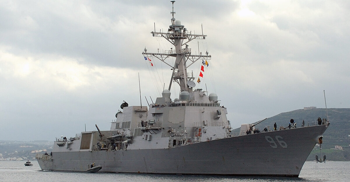 USS Bainbridge DDG 96 arrives at NATO Pier Facility in Souda harbor