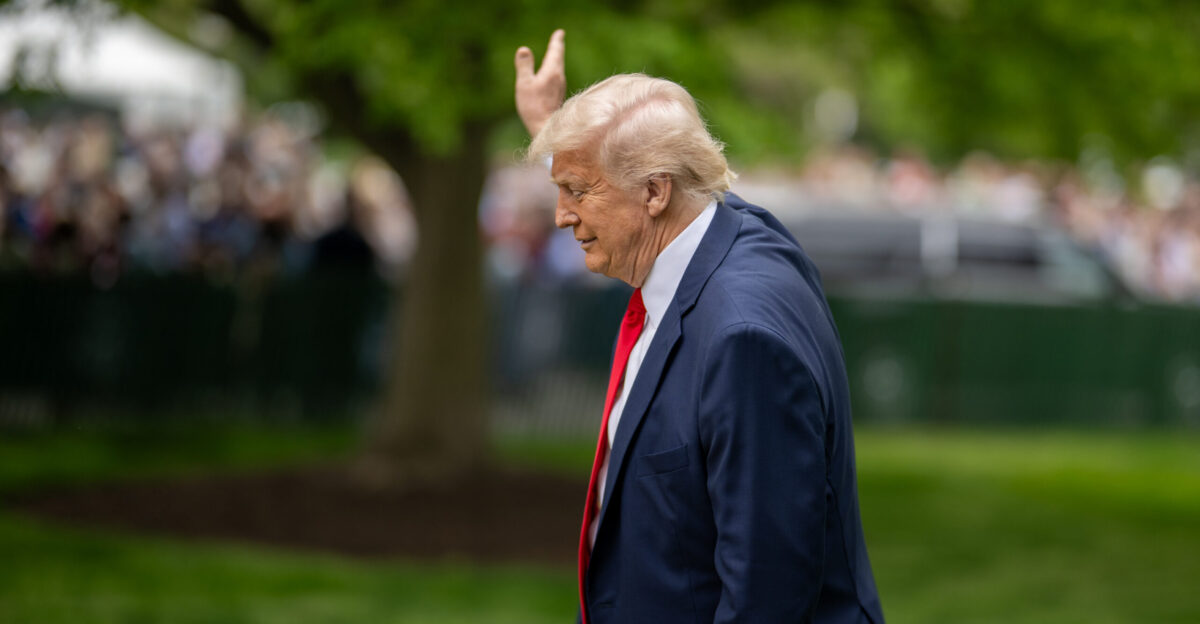 President Donald Trump departs the White House Easter Egg Roll on the South Lawn Monday April 21 2025 Official White House Photo by Daniel Torok