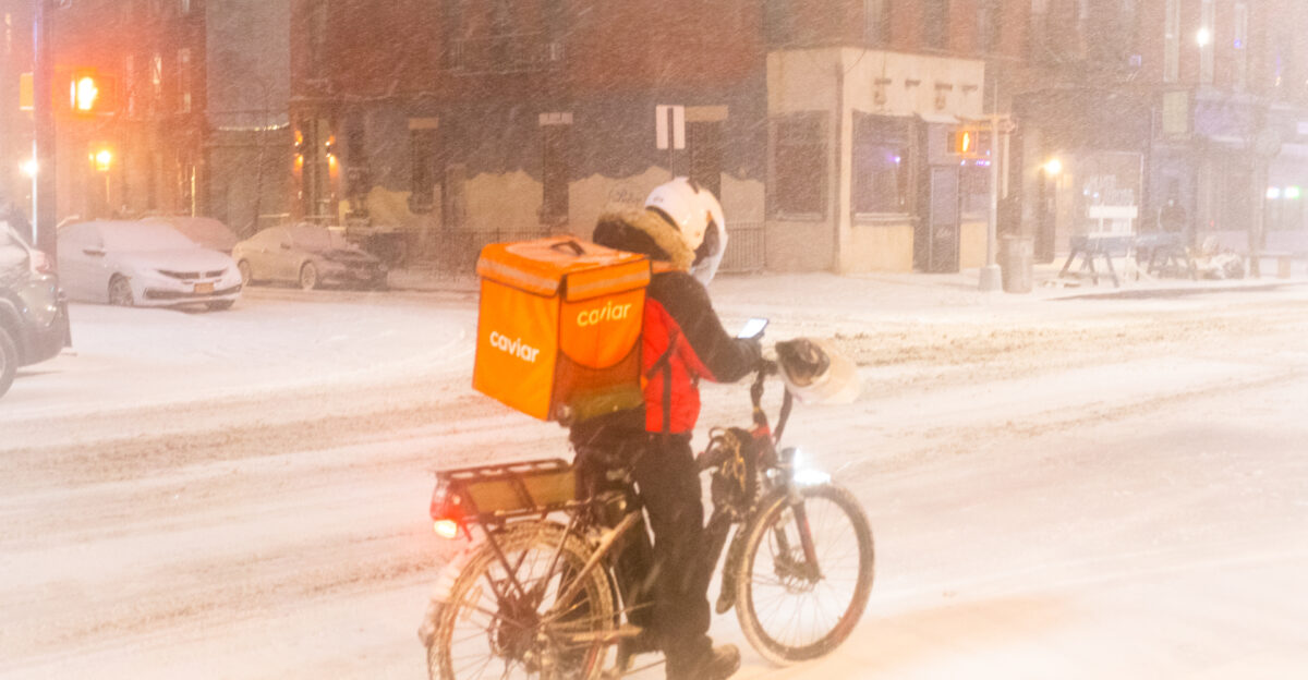 A nor easter just before the holidays Food delivery doesn t stop