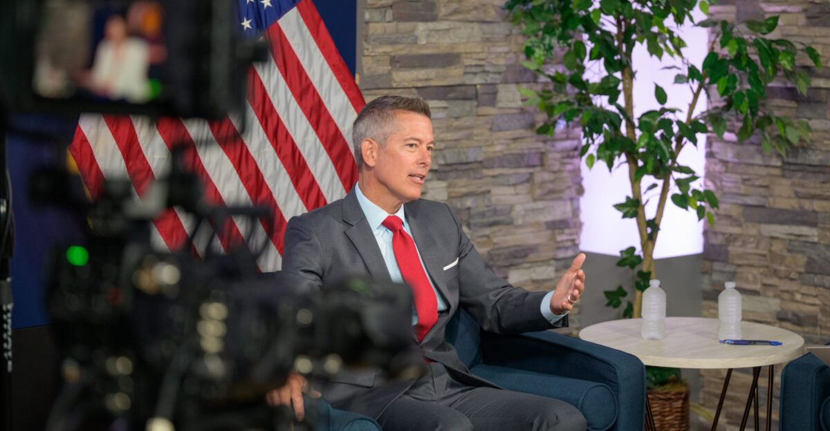 Acting NASA Administrator Sean Duffy speaks with NASA Deputy Associate Administrator Casey Swails Friday July 18 2025 at the Mary W Jackson NASA Headquarters Building in Washington Photo Credit NASA Bill Ingalls