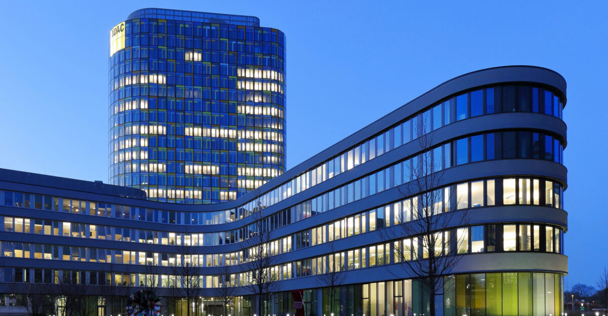 The main office complex of the ADAC in Munich was designed by Sauerbruch Hutton and opened in 2012