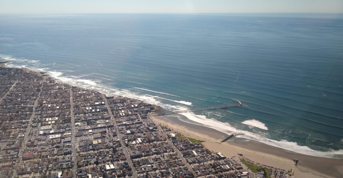 Aerial photograph of Ocean Beach San Diego