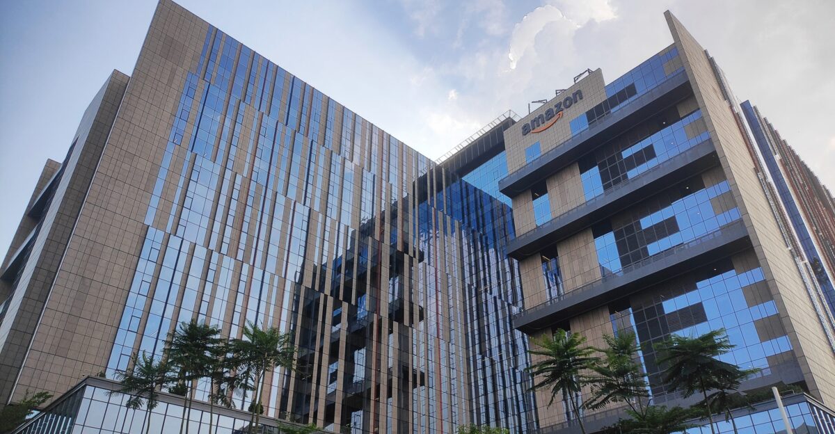 This is the exterior of an Amazon Office in Gachibowli Hyderabad Telengana India