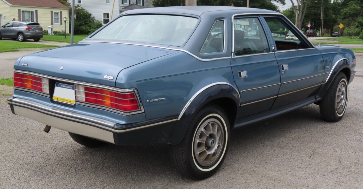 Slate Blue Metallic 1983 AMC Eagle sedan photographed in New Castle Pennsylvania