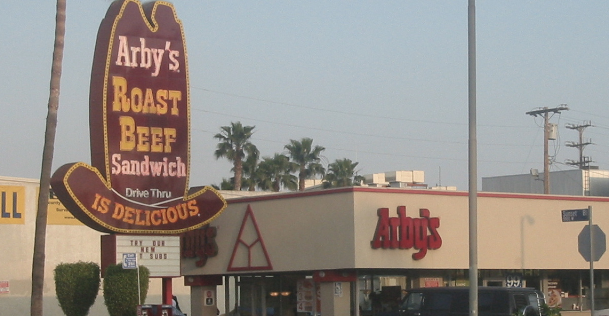 Arbys restaurant on Sunset Boulevard in Los Angeles, CA