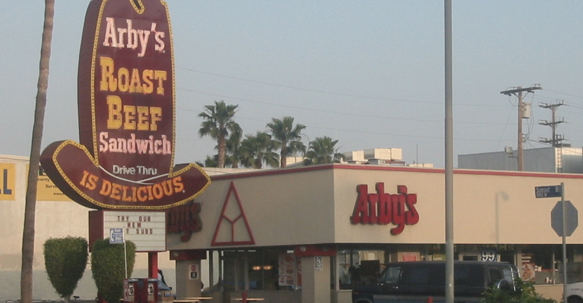 Arbys restaurant on Sunset Boulevard in Los Angeles, CA