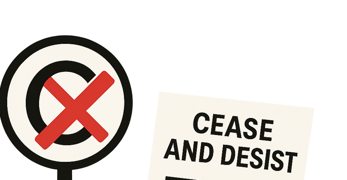 Serving a cease and desist notice for copyright infringement