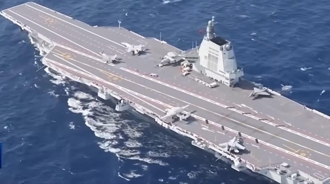 Chinese aircraft carrier Fujian flight deck